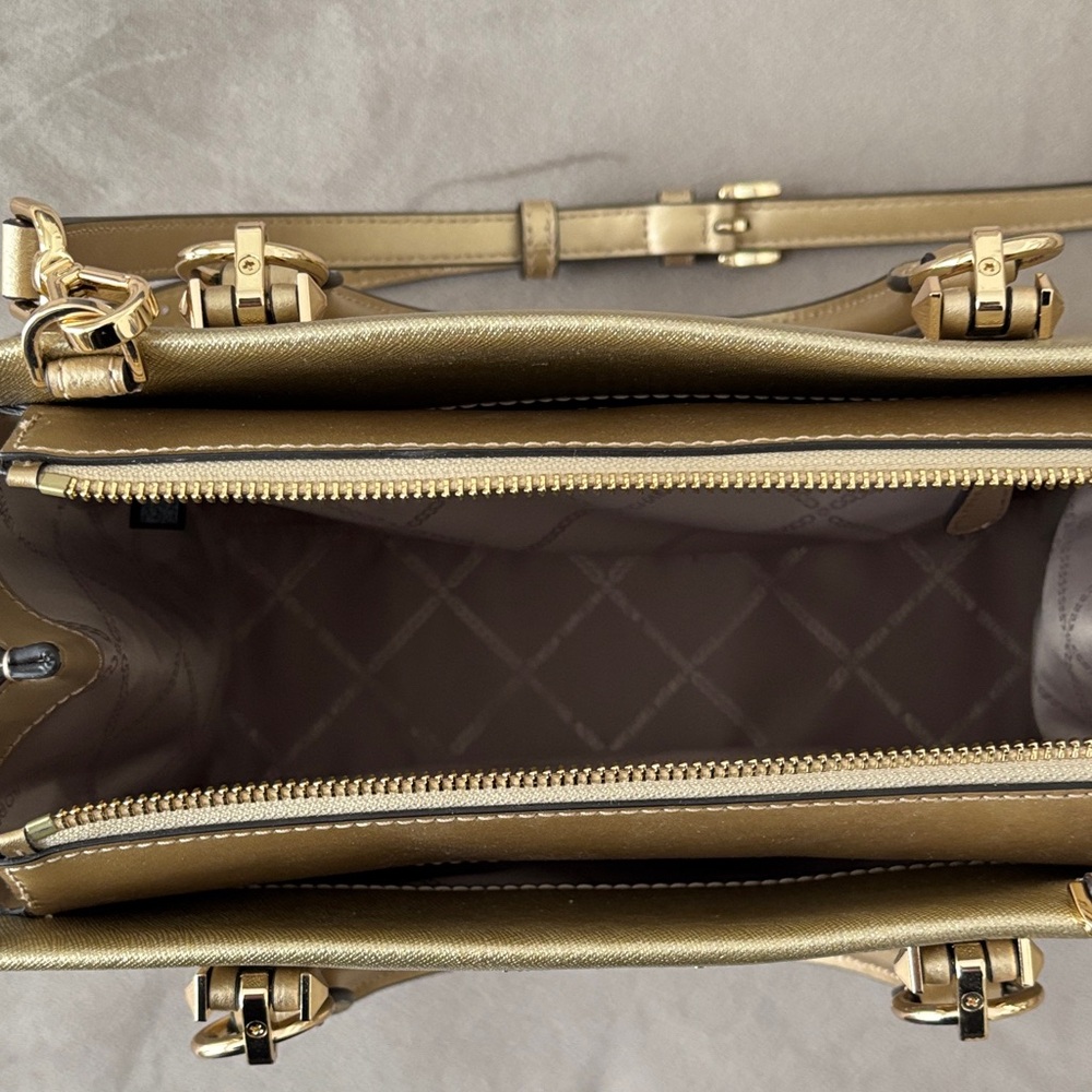 Michael Kors Gold Satchel Bag - Picture 6 of 12